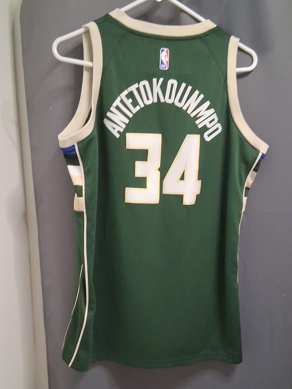 Giannis Antetokounmpo #34 Green Cream Basketball Jersey Icon Edition*
